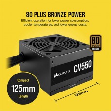 Corsair CV Series CV550 550 Watt 80 Plus Bronze Certified PSU  Corsair CV Series CV550 550 Watt 80 Plus Bronze Certified PSU
